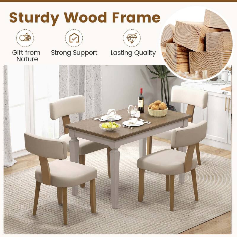 Costway Set of 2/4 Armless Dining Chairs with Curved Backrests &