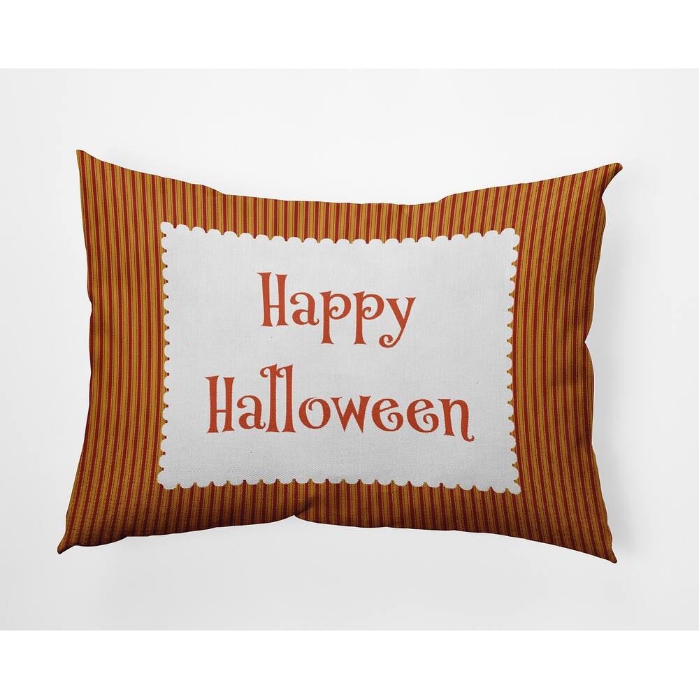 Halloween Happy Halloween Ticking Accent Pillow