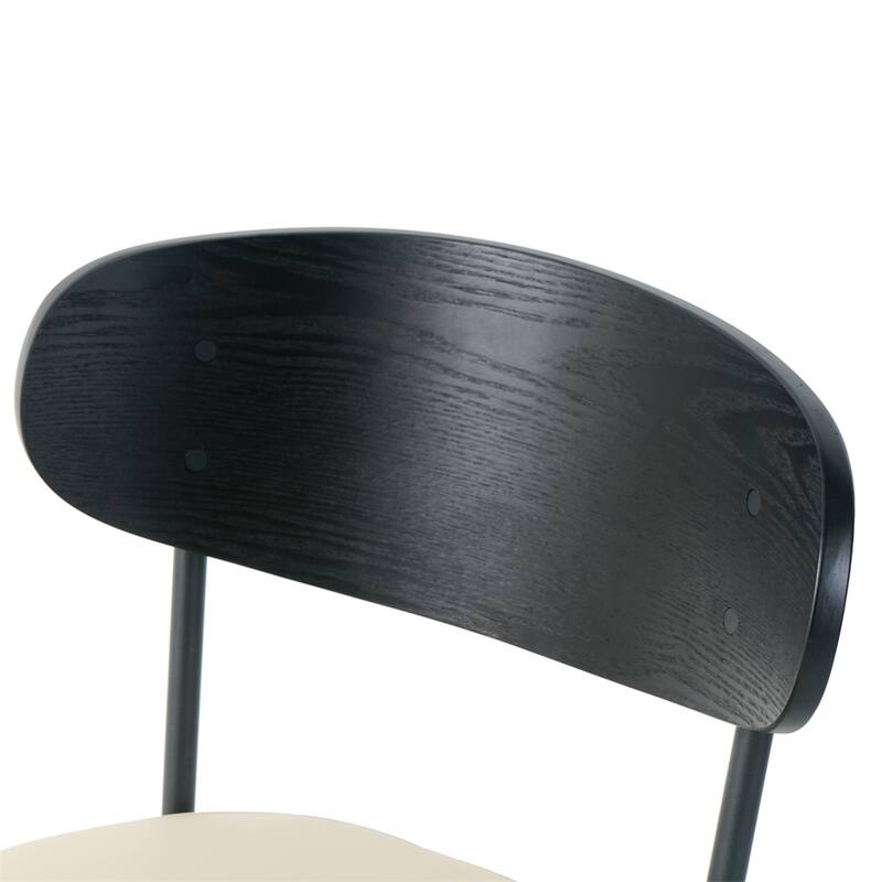 Modern Kitchen Dining Chair with Back and Metal Legs(Set of 2)