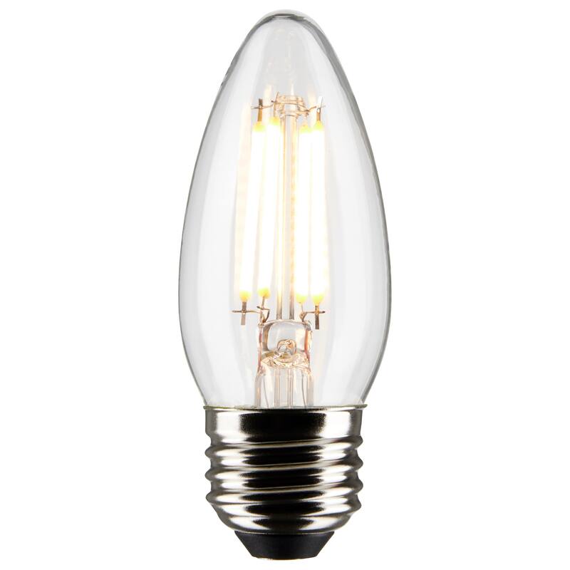 4 Watt B11 LED Clear Medium Base 5000K 120 Volt 2-Pack
