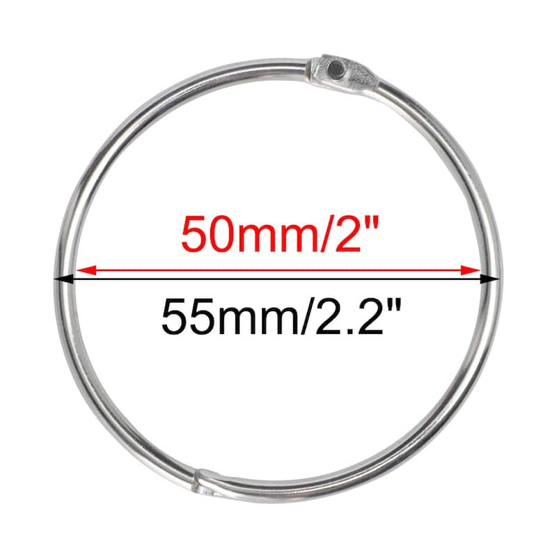 20pcs Metal Curtain Rings Snap Joint Design for Curtain Rods - 2 Inch