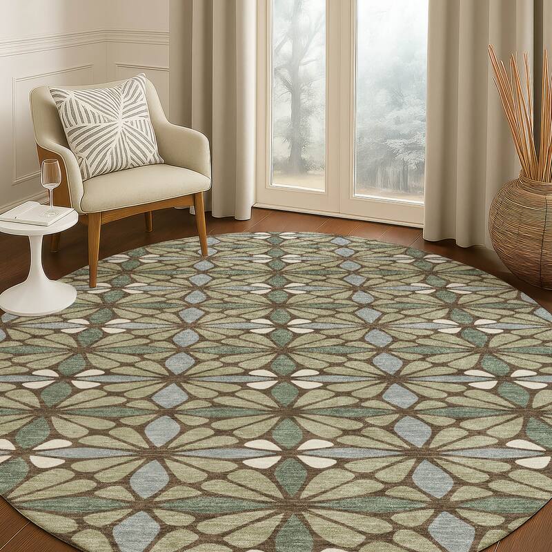 Machine Washable Indoor/ Outdoor Mosaic Pablo Chantille Rug