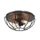 preview thumbnail 9 of 8, Modern Industrial 2-Light Flush Mount Metal Cage Ceiling Light - D14.5" * H6.3"