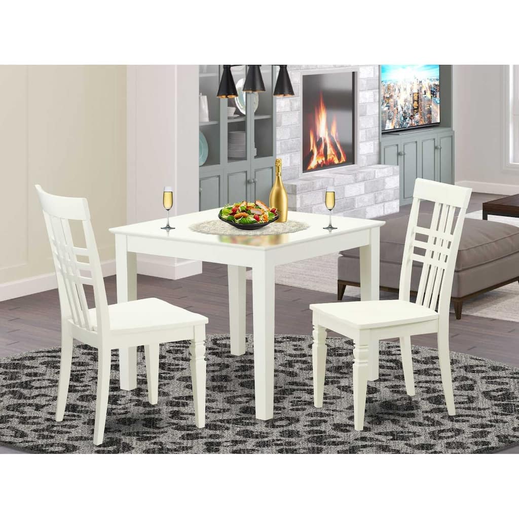 Dining Table Set for 4 - Square Kitchen Table & Chairs Set - Modern Wood Dining Room Furniture