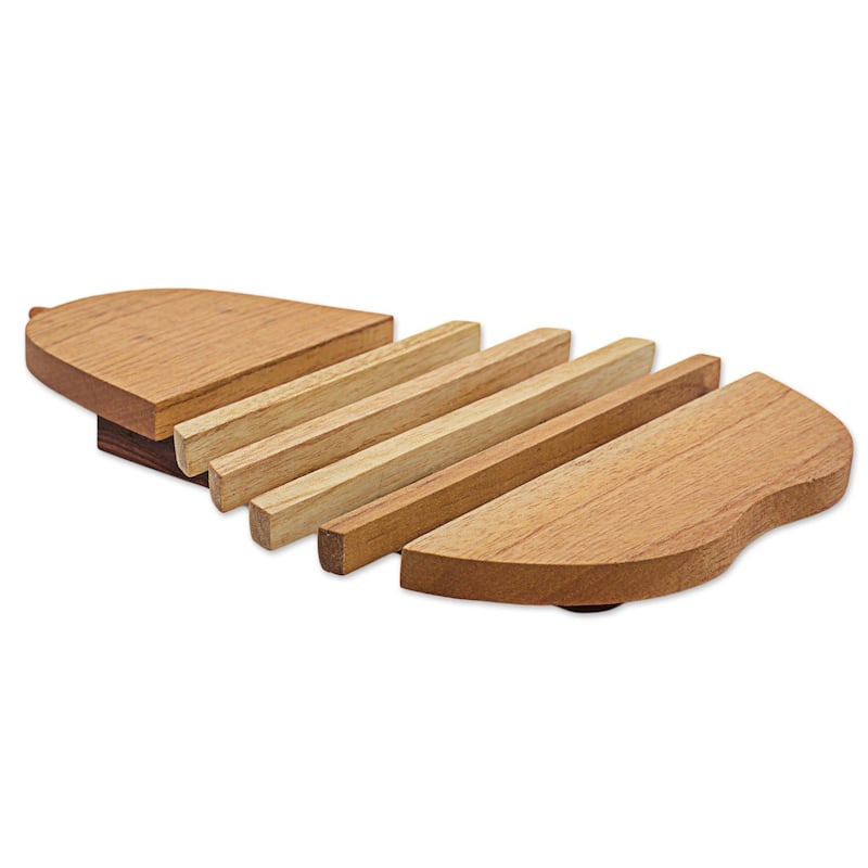 Novica Handmade Fresh Pear Cedar Wood Trivet - 9.5" H x 7" W x 0.9" D