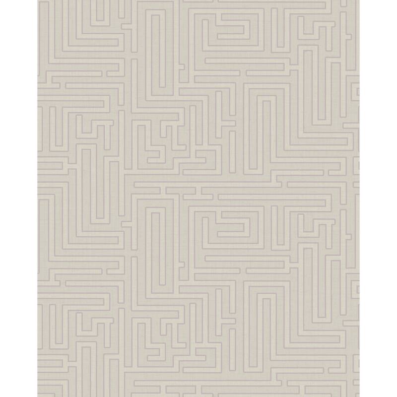 Seabrook Designs Darcy Geometric Maze Unpasted Wallpaper - 20.5 in. W x 33 ft. L - Metallic Linen & Lavender