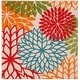 preview thumbnail 41 of 112, Nourison Aloha Floral Modern, Indoor/Outdoor Area Rug 5' x Square - Green
