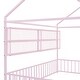 preview thumbnail 49 of 58, Metal Bed House Bed Frame with Fence and Shelves