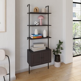 Happimess Tulare 72.05" MidCentury Industrial 4-Shelf Wood Wall-Mounted - View #8