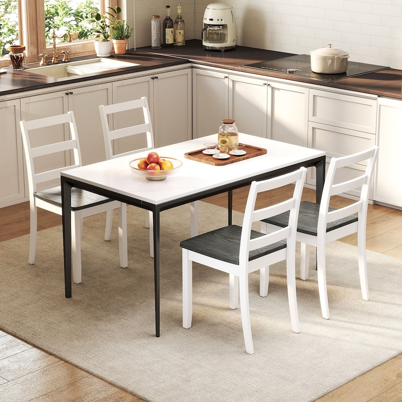 Set of 2 Wood Dining Chairs with Solid Rubber Wood Legs - 16" x 16" x 33.5"