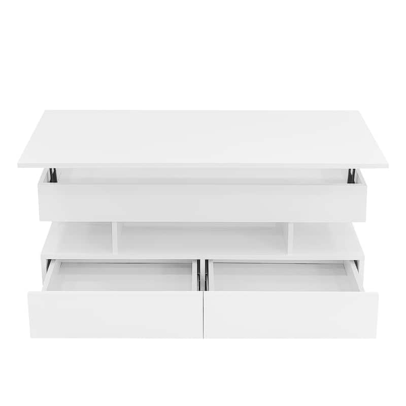 39x19'' Lift-Top Coffee Table with 2 Drawers for Living Room