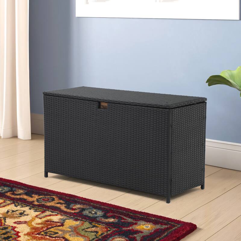 Outdoor 120 Gallons PE Wicker Storage Box