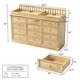 preview thumbnail 35 of 37, Wood Soild Wood Baby Changing Table with 12 Large Drawers Natural Finish Convertible Nursery Dresser Chest