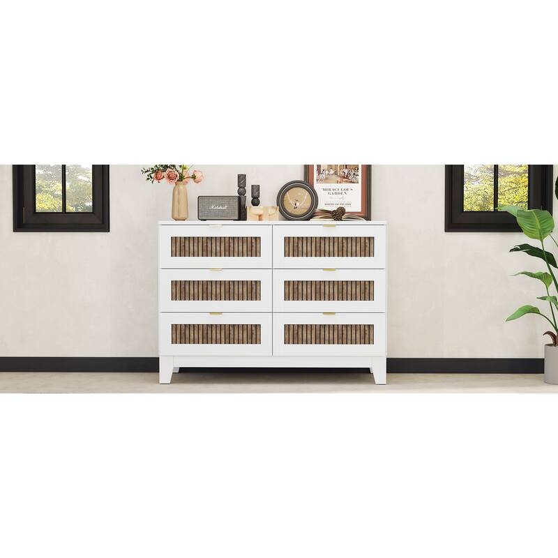 Rustic Farmhouse Style Dresser with 6 Drawers