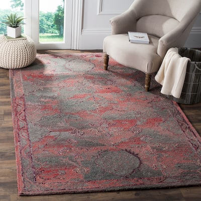 SAFAVIEH Handmade Distressed Kesha Vintage Boho Oushak Oriental Polyester