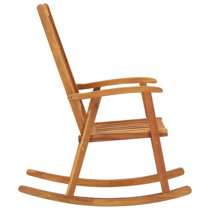 vidaXL Rocking Chair with Cushions Solid Acacia Wood - 22.4" x 39.4" x 46.1"