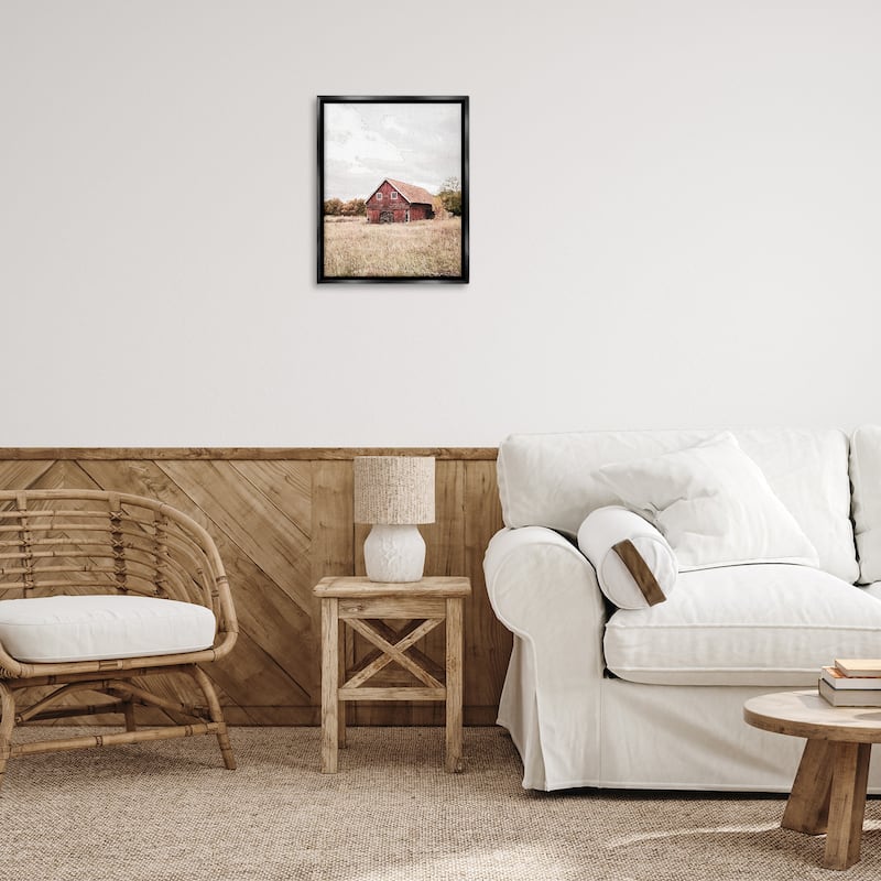 Stupell Red Barn Country Terrain Framed Floater Canvas Wall Art Design By Susan Ball
