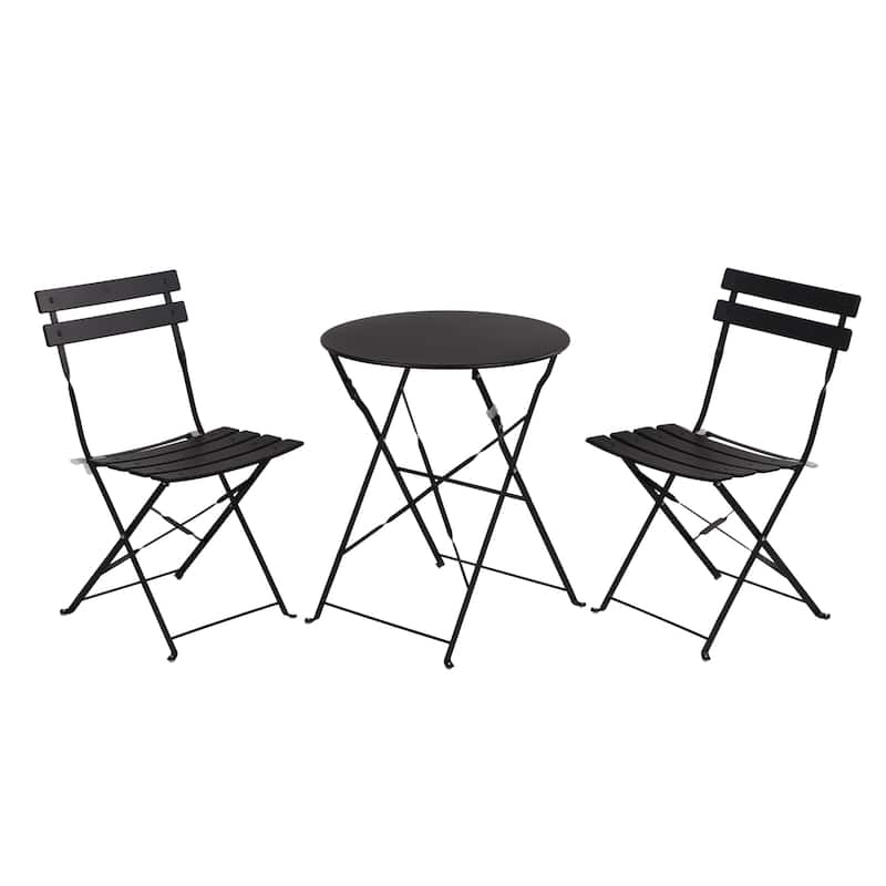 Clihome 3 Piece Outdoor Premium Steel Patio Bistro Set
