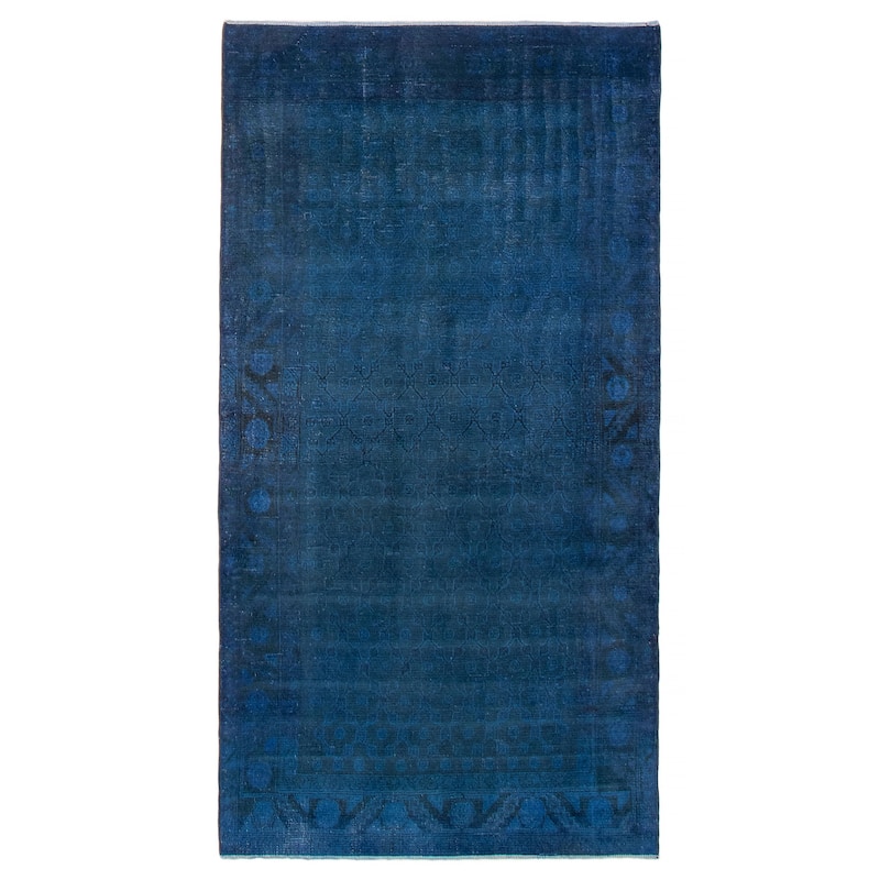 ECARPETGALLERY Hand-knotted Color Transition Blue Wool Rug - 3'8 x 6'11 - Dark Blue - 3'8 x 6'11