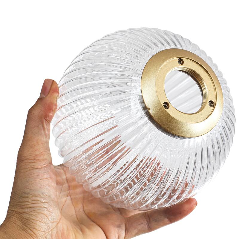 Modern 3-Light Semi-Flush Mount Light with Ribbed Glass Shades