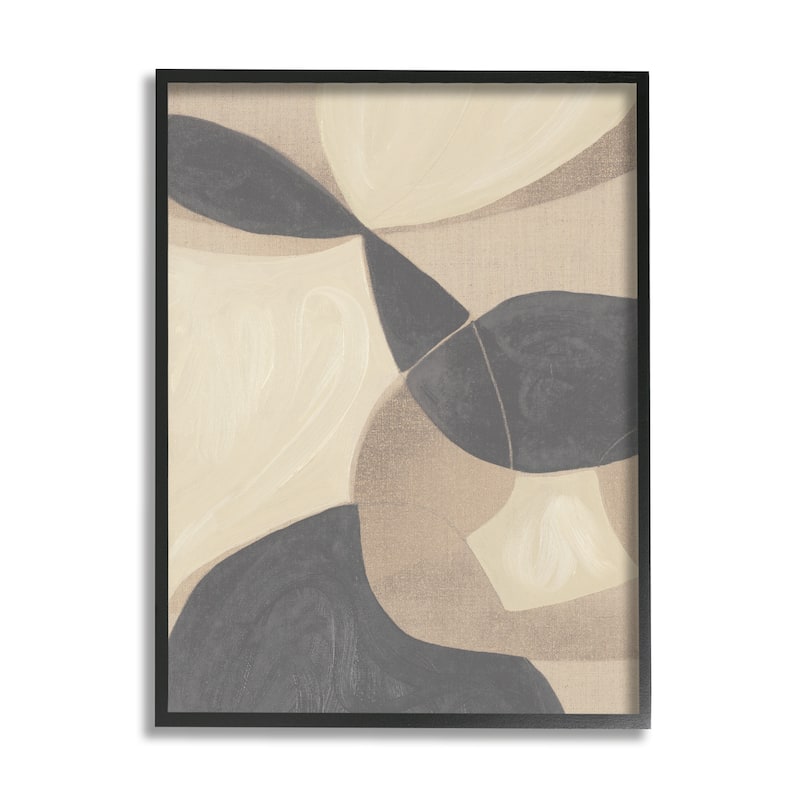 Stupell Modern Beige Boho Abstract Overlapping Shapes Framed Wall Art