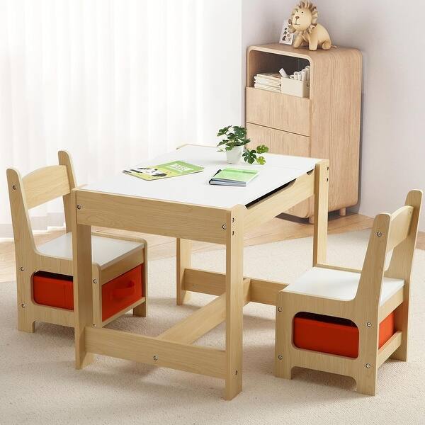 slide 2 of 8, Kids Activity Table Set, Kids Table and Chair Log color