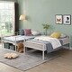preview thumbnail 10 of 24, Artsy Twin over Twin Metal Bunk Bed with 2 Stairs, Space-saving, Black