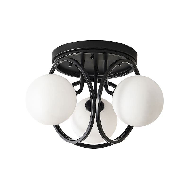 3-light Glass Flush Mount Lights