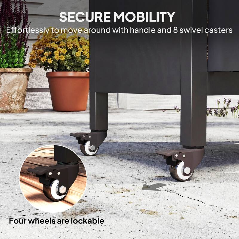 Outsunny Grill Table for Big Green Egg Grill, Heavy Duty Metal BBQ Prep Table with Stainless Steel Top, Storage Cabinet