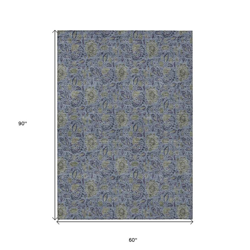 HomeRoots Floral Transitional Rectangle Outdoor Rug
