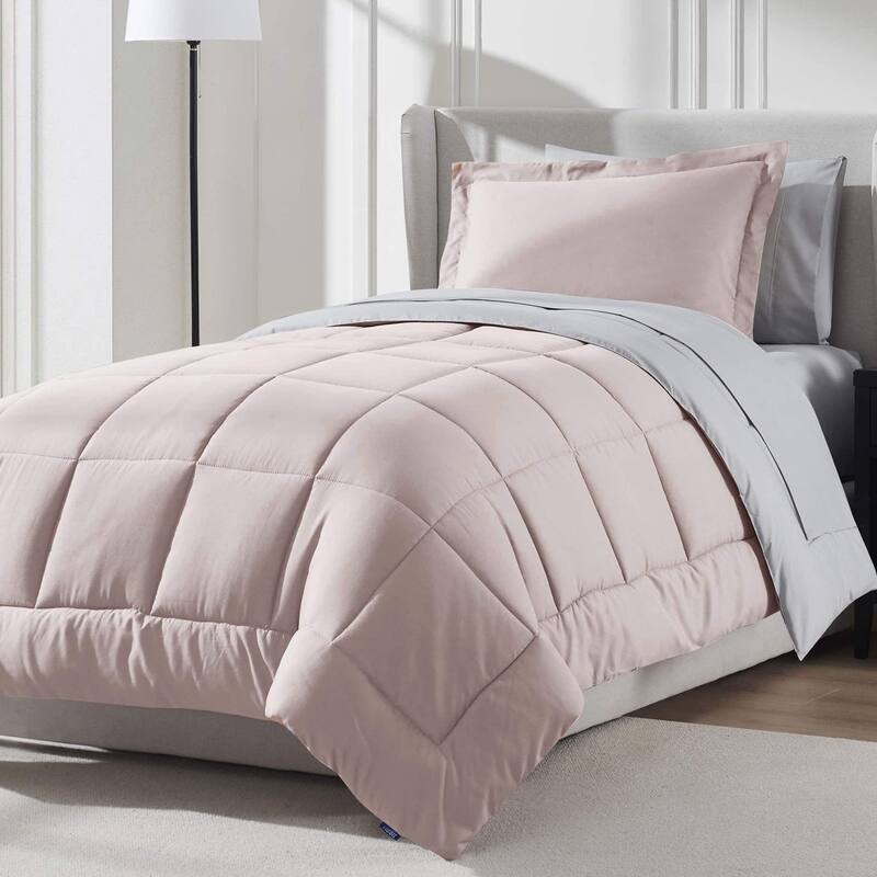Emperyan Reversible Comforter Set Bed in a Bag with Down Alternative Pillow