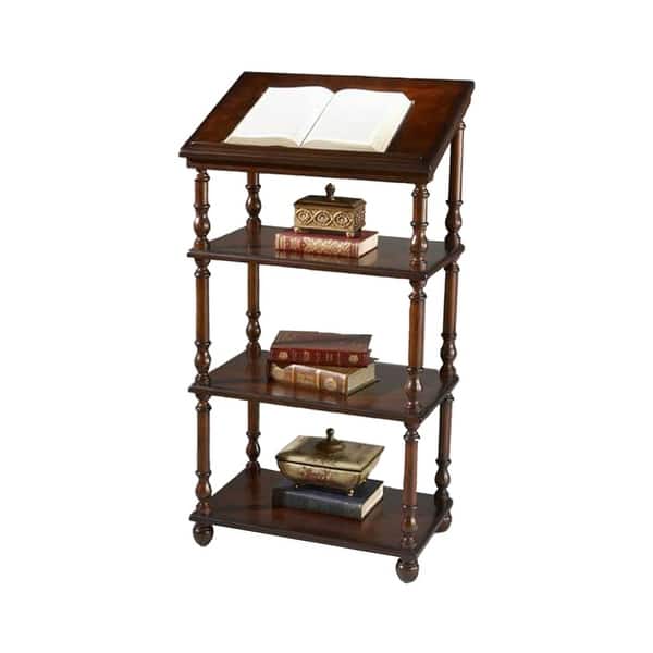 Offex Traditional Rectangular Alden Wooden Library Stand in Cherry ...