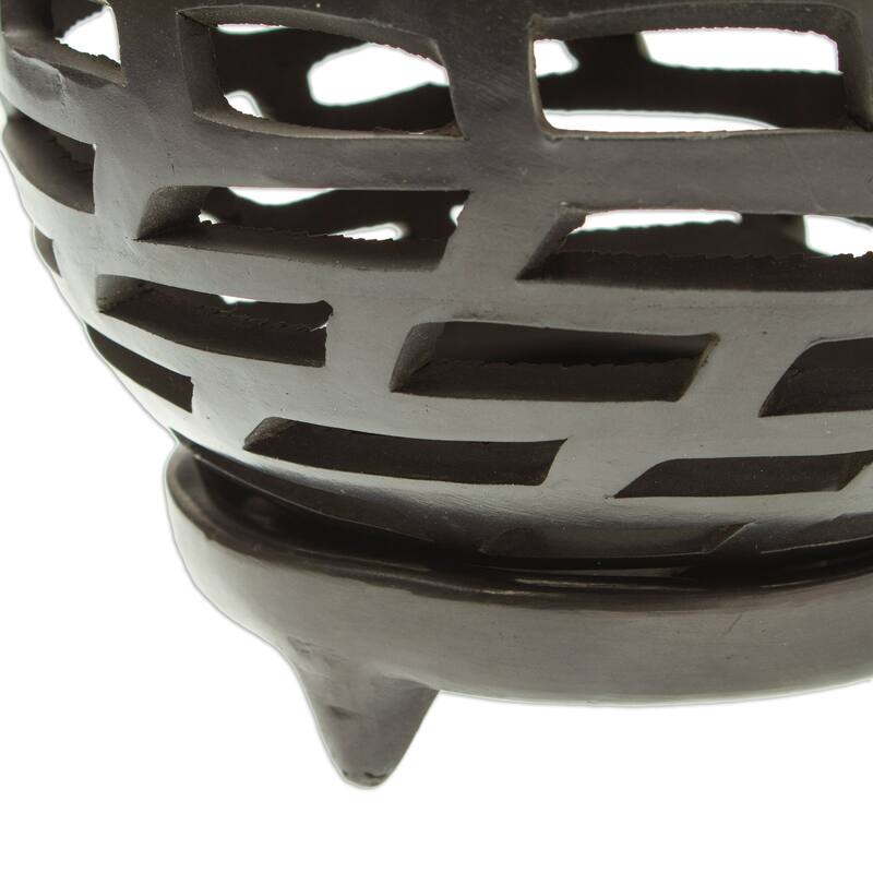 Novica Handmade Light And Shadow Ceramic Tealight Candleholder