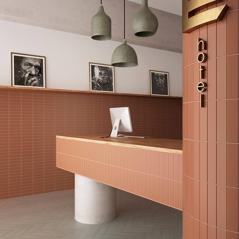 Apollo tile 2" x 8" Arte Matte Red Ceramic Tile (6.46 sq ft/case) - 60 Pack
