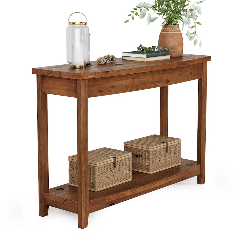 Solid Wood Console Table, 41.3" Entryway Table with Storage Shelf