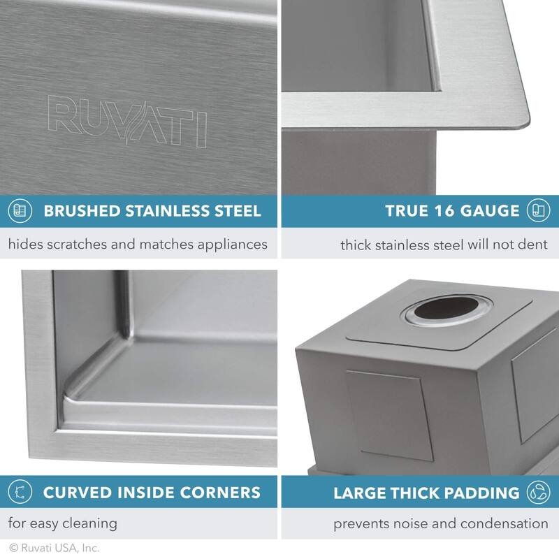Ruvati 30-inch Workstation Rounded Corners Undermount Ledge Kitchen Sink with Accessories - 30 x 19 - 30 x 19