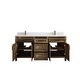 preview thumbnail 48 of 48, Willow Collections 72 x 22 Santa Monica Teak Double Bowl Sink Bathroom Vanity in Distressed Graywashed with Countertop