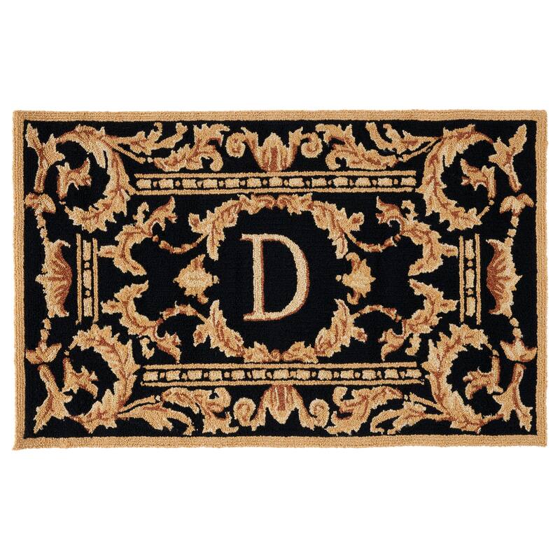 SAFAVIEH Handmade Monogram Berendine Casual Rug - 2'6" x 4' - D - Black - Rectangle