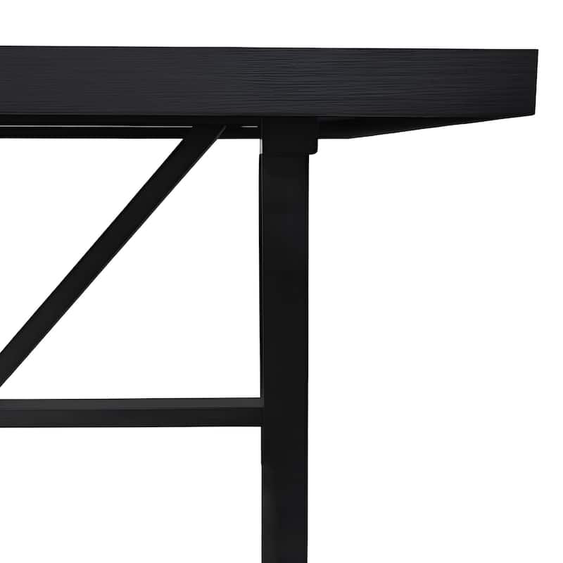 Alpine Furniture Raquel 84"W Rectangular Dining Table in Black