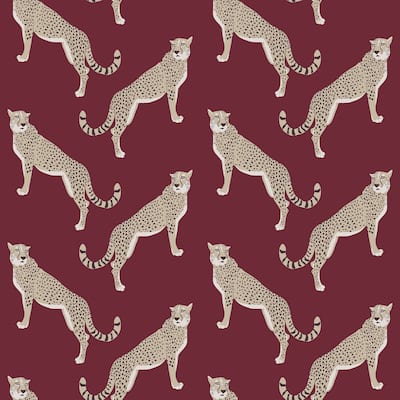 Nicole Miller Guepardo Oxblood Peel & Stick Wallpaper