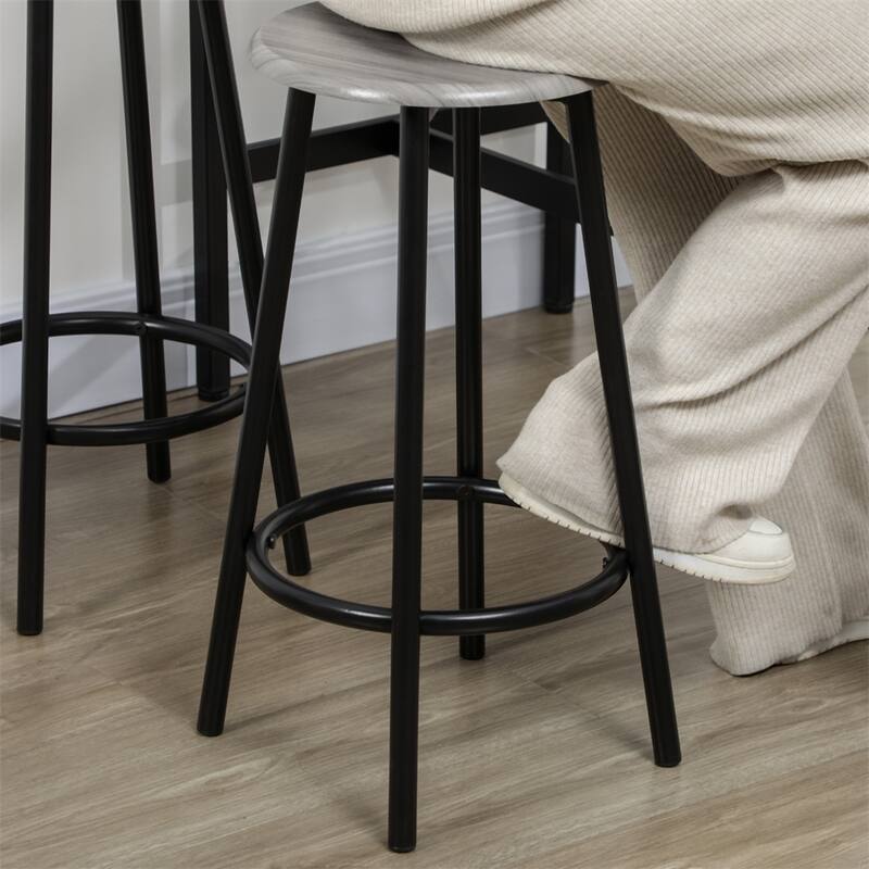 5-Piece Counter Height Bar Table Set with 4 Bar Stools and Wooden Top