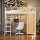 preview thumbnail 1 of 18, Modern Style Twin Size Loft bed with L-shape Desk and Wardrobe,4-step Ladder/Integrated Study Space White