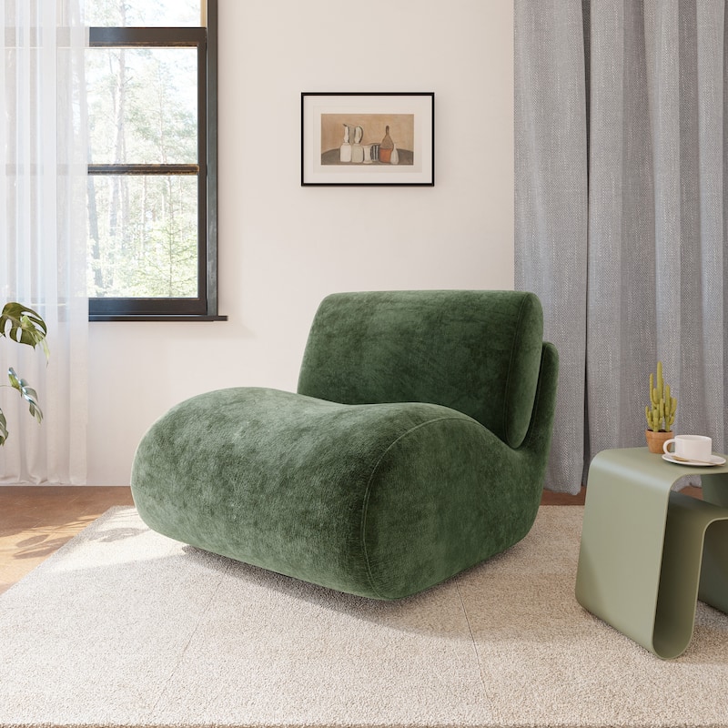 33'' W Swivel Armless Sponge Filling Bean Bag Accent Chair Lounger