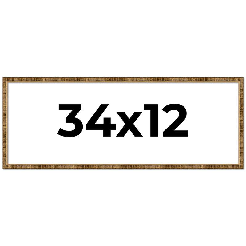 34x12 Frame Gold Kingsley Distressed Solid Wood Picture Frame Width