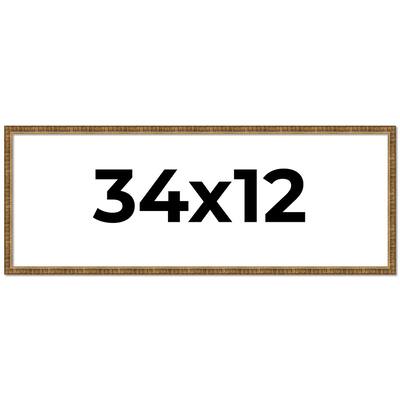 34x12 Frame Gold Solid Wood Picture Frame - Complete Modern Photo