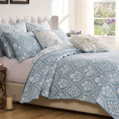 Greenland Home Fashions Serena Contemporary Floral Coverlet Set