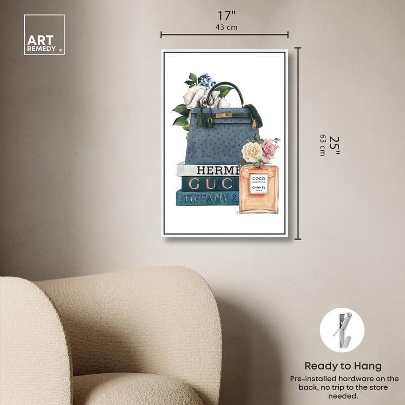 Books and Coco Orange Canvas by Art Remedy