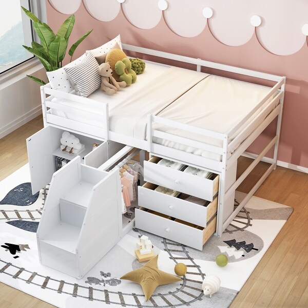 Loft bed store with drawers