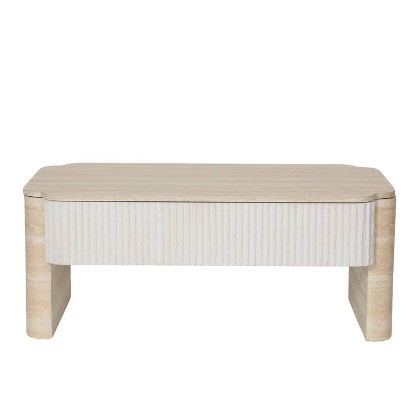 Lift Top Coffee Table, Modern Extendable Wooden Desk with Hidden Storage