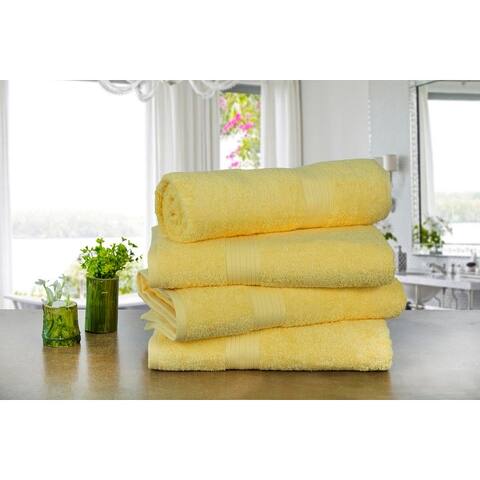 Ample Decor Ringspun Cotton Extra Absorbent Towels-4 Pcs Bath Towel